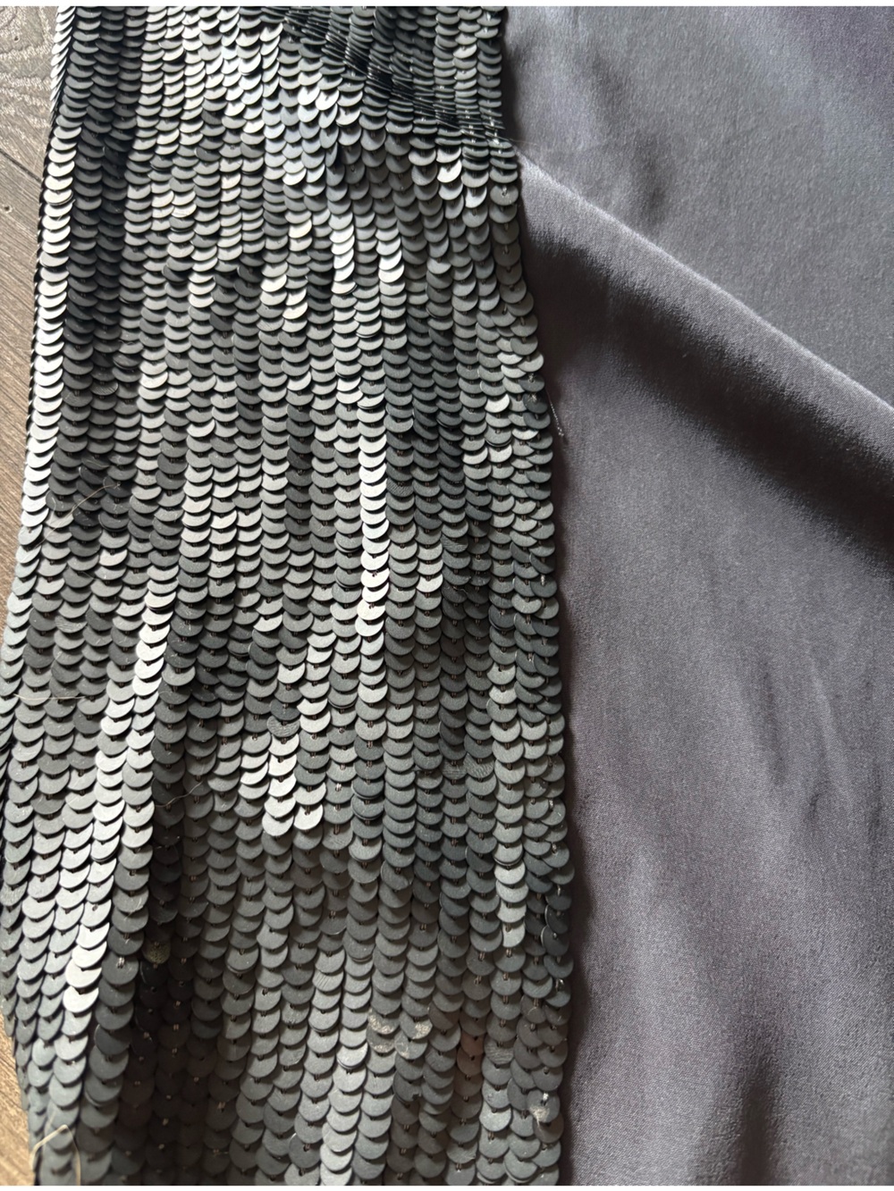3.1 Phillip Lim Dress Sequin Panel Silk Sz M Gunmetal Grey Cocktail - Picture 6 of 8